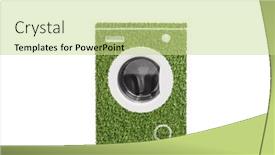  Presentation with green-energy - Slide deck having energy-efficient-green-washing-machine and a mint green colored foreground