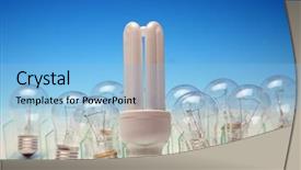  Presentation with normal - Colorful presentation theme enhanced with energy-efficient vs normal light backdrop and a light blue colored foreground