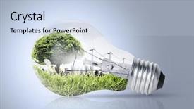  Presentation with light bulb idea invention presenter - Beautiful slide deck featuring energy electricity - idea a light bulb backdrop and a light blue colored foreground