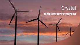  Presentation with wind energy - PPT theme consisting of energy farm with wind turbine background and a violet colored foreground