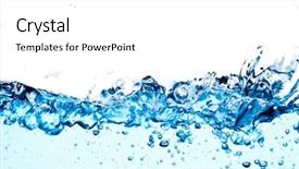  Presentation with water flow - PPT layouts featuring energy flow - fresh clean water splash macro background and a white colored foreground