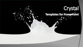  Presentation with milk splashing - Slide set enhanced with energy flow - splashing milk isolated on black background and a black colored foreground
