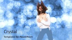  Presentation with sparkly bokeh lights pastel - Slide deck featuring energy flow - young woman dancer with bokeh background and a  colored foreground