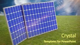  Presentation with forecast - Amazing PPT layouts having energy forecast - 3d image of blue solar backdrop and a tawny brown colored foreground