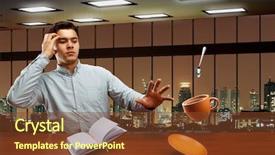  Presentation with magic - Audience pleasing PPT theme consisting of energy forecast - businessman with magic backdrop and a  colored foreground