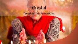  Presentation with esoteric - PPT theme featuring energy forecast - female fortuneteller or esoteric oracle background and a coral colored foreground