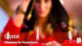  Presentation with future - Slide set with energy forecast - fortuneteller radiesthesist in seance dowsing background and a crimson colored foreground