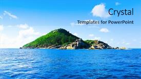  Presentation with watercolor summer floral - Colorful slide deck enhanced with energy forecast - island summer seascape backdrop and a  colored foreground