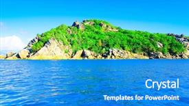  Presentation with sea - Audience pleasing presentation consisting of energy forecast - sea island seascape backdrop and a  colored foreground