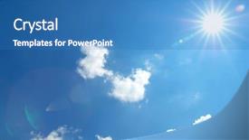  Presentation with forecast - Slide deck having energy forecast - sun at clear blue sky background and a teal colored foreground