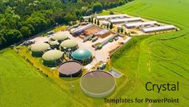  Presentation with biogas - Presentation design consisting of energy from biomass modern agriculture background and a gold colored foreground