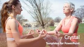  Presentation with old young - Audience pleasing PPT theme consisting of energy german - old and young woman doing backdrop and a coral colored foreground