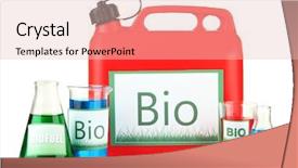  Presentation with vials - PPT layouts with energy green chemistry - bio fuels in canister background and a  colored foreground