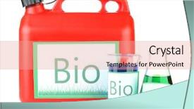  Presentation with vials - Slide deck having energy green chemistry - bio fuels in canister background and a  colored foreground