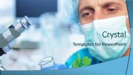  Presentation with physics experiment - PPT theme featuring energy green chemistry - laboratories experiment background and a sky blue colored foreground