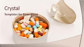  Presentation with green chemistry - Slide deck featuring energy green chemistry - pills in the jar background and a  colored foreground