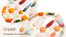  Presentation with pills - Cool new presentation theme with energy green chemistry - pills isolated on white background backdrop and a lemonade colored foreground