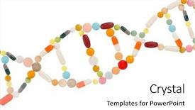  Presentation with chemistry white pills - Colorful presentation theme enhanced with energy green chemistry - pills isolated on white background backdrop and a  colored foreground