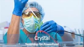  Presentation with plant chemistry - PPT layouts enhanced with energy green chemistry - scientist holding diseased plant background and a teal colored foreground
