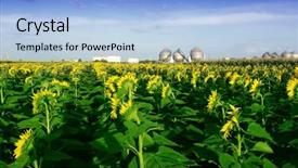  Presentation with green chemistry - Slide deck with energy green chemistry - tank in the refinery background and a light blue colored foreground