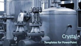  Presentation with plant chemistry - Beautiful PPT layouts featuring energy green chemistry - tanks and pumps backdrop and a ocean colored foreground