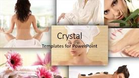  Presentation with treatment - Amazing PPT theme having energy healing - attractive lady getting spa treatment backdrop and a lemonade colored foreground