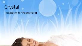  Presentation with spa espiritual - Cool new presentation theme with energy healing - woman in spa backdrop and a light blue colored foreground