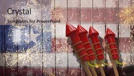  Presentation with fireworks - Colorful slide deck enhanced with energy independance - 3d rockets for fireworks backdrop and a coral colored foreground