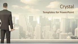  Presentation with city - Amazing presentation theme having businessman from the back backdrop and a lemonade colored foreground