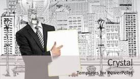  Presentation with holding hands - PPT layouts with lamp head businessman holding empty background and a light gray colored foreground