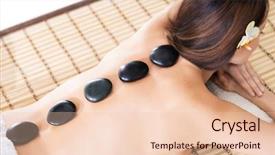  Presentation with salon and spa - Colorful PPT layouts enhanced with energy medicine - beautiful woman having hot stones backdrop and a lemonade colored foreground