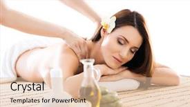  Presentation with spa salon - Beautiful theme featuring energy medicine - beautiful woman laying backdrop and a lemonade colored foreground