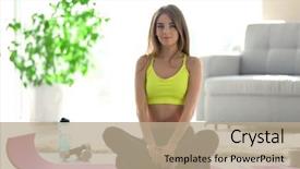  Presentation with swimming beautiful girl swims underwater - Cool new PPT theme with energy medicine - beautiful young girl with fit backdrop and a coral colored foreground