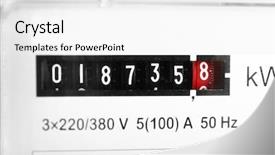  Presentation with electric meter - PPT layouts having energy meter - electric counter close up background and a white colored foreground