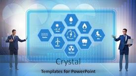  Presentation with energy - Presentation design featuring energy-mix-concept-with-businessman background and a light blue colored foreground