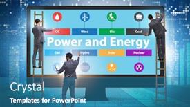  Presentation with energy - Presentation design consisting of energy-mix-concept-with-businessman background and a teal colored foreground