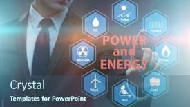  Presentation with energy - Presentation design with energy-mix-concept-with-businessman background and a ocean colored foreground