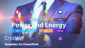  Presentation with energy - Beautiful presentation theme featuring energy-mix-concept-with-businessman backdrop and a ocean colored foreground