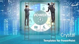  Presentation with energy - Presentation theme consisting of energy-mix-concept-with-businessman background and a teal colored foreground