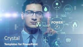  Presentation with energy - Presentation theme having energy-mix-concept-with-businessman background and a teal colored foreground