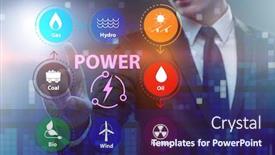  Presentation with energy - Audience pleasing theme consisting of energy-mix-concept-with-businessman backdrop and a navy blue colored foreground