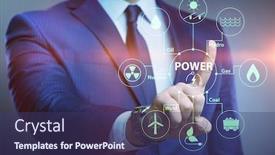  Presentation with energy - Cool new PPT theme with energy-mix-concept-with-businessman backdrop and a ocean colored foreground