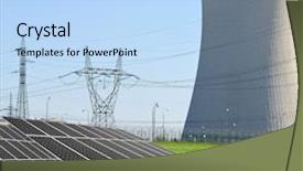  Presentation with nuclear energy - Presentation theme with energy panels before a nuclear background and a light blue colored foreground