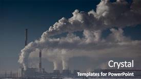  Presentation with smoke - PPT theme having energy plant with a smoke background and a dark gray colored foreground