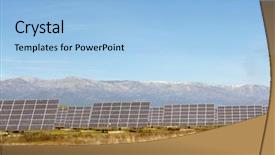  Presentation with solar energy - Beautiful PPT layouts featuring energy plant with solar panels backdrop and a light blue colored foreground