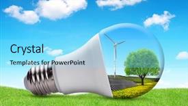  Presentation with resources - Slide deck having energy power - eco led bulb with solar background and a arctic colored foreground