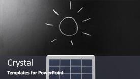  Presentation with solar battery power - PPT layouts consisting of energy-power-and-sustainability-concept background and a dark gray colored foreground