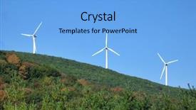  Presentation with windmill - Beautiful presentation featuring energy resources - three windmill on ridge-top backdrop and a light blue colored foreground