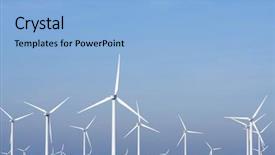  Presentation with energy power - Presentation theme having energy resources - windmills for electric power production background and a light blue colored foreground