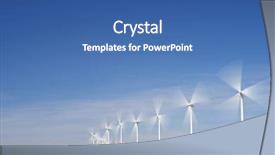  Presentation with power cable electri - Slides having energy resources - windmills for electric power production background and a  colored foreground